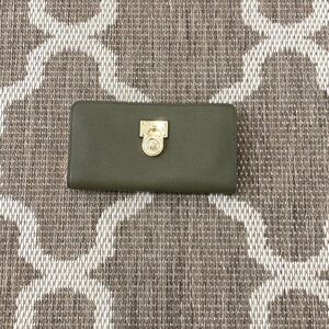 Michael Kors Green Wallet with Gold Clasp